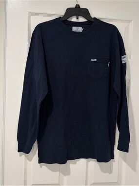 Men’s Long Sleeve Pocket Tee - Navy for firefighters